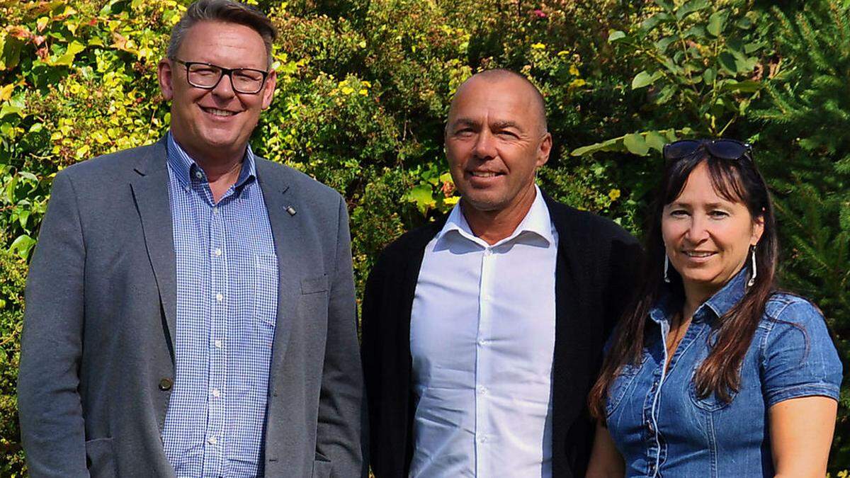 Christian Potocnik , Gerhard Huber und Angelika Jarnig