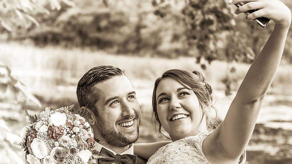 Hochzeits-Selfie: Manuel Marko und Stefanie Kofler 