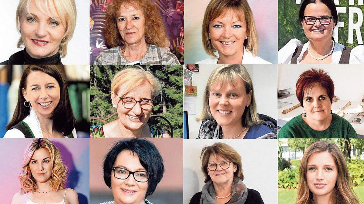 Im Bild (immer von links nach rechts). Oben: Riki Vogl, Isabella Trummer, Gudrun Finder, Anita Suppanschitz. Mitte: Andrea Kiegerl, Gabi Gschiel, Sabine Spari, Silvia Renhart. Unten: Natalie Holzer, Klaudia Stroißnig, Christine Kertz, Nicole Laschat