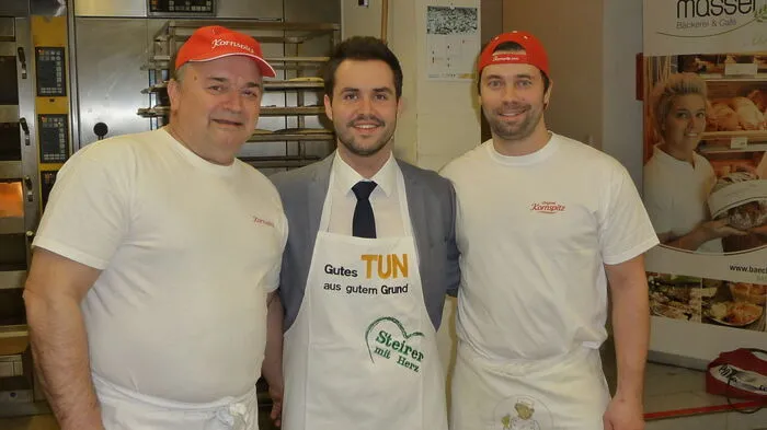 Marcel Resch vom Verein "Steirer mit Herz" und die Bäckerei Masser haben prominente Süd- und Südweststeirer für die gute Sache in die Backstube gebeten. Unterstützt wird die junge Isabella, die am Rett-Syndrom erkrankt ist und dringend einen Sprachcomputer benötigt.