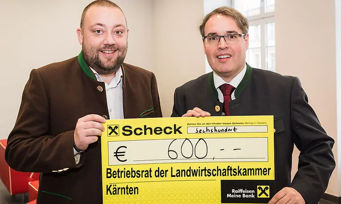 Mitarbeiterfest der Landwirtschaftskammer erbrachte Spende für "Kärntner in Not"