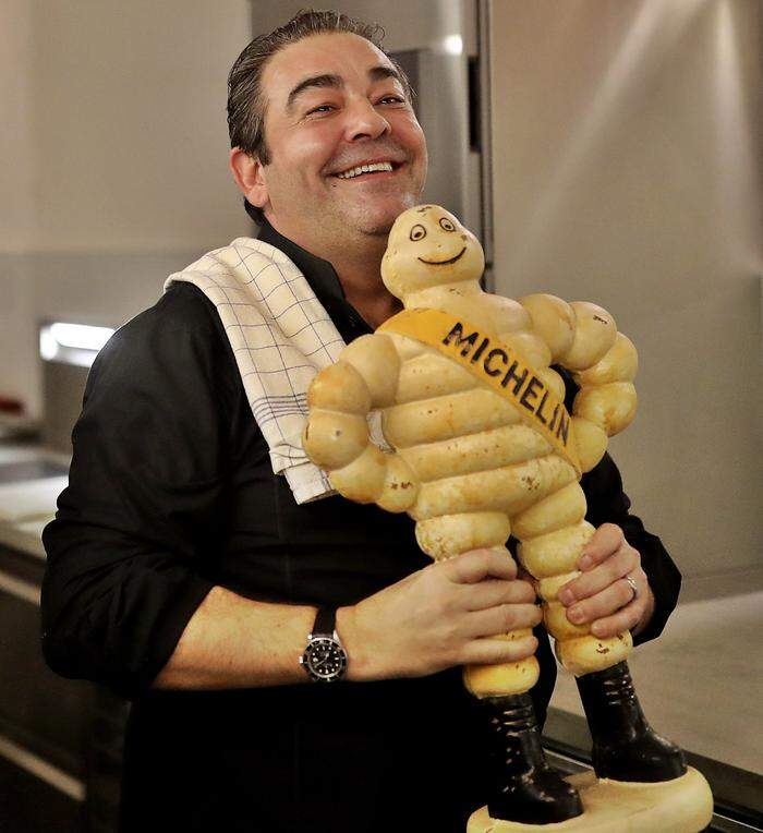 Gute alte Freunde: Juan Amador mit dem Michelin-Männchen