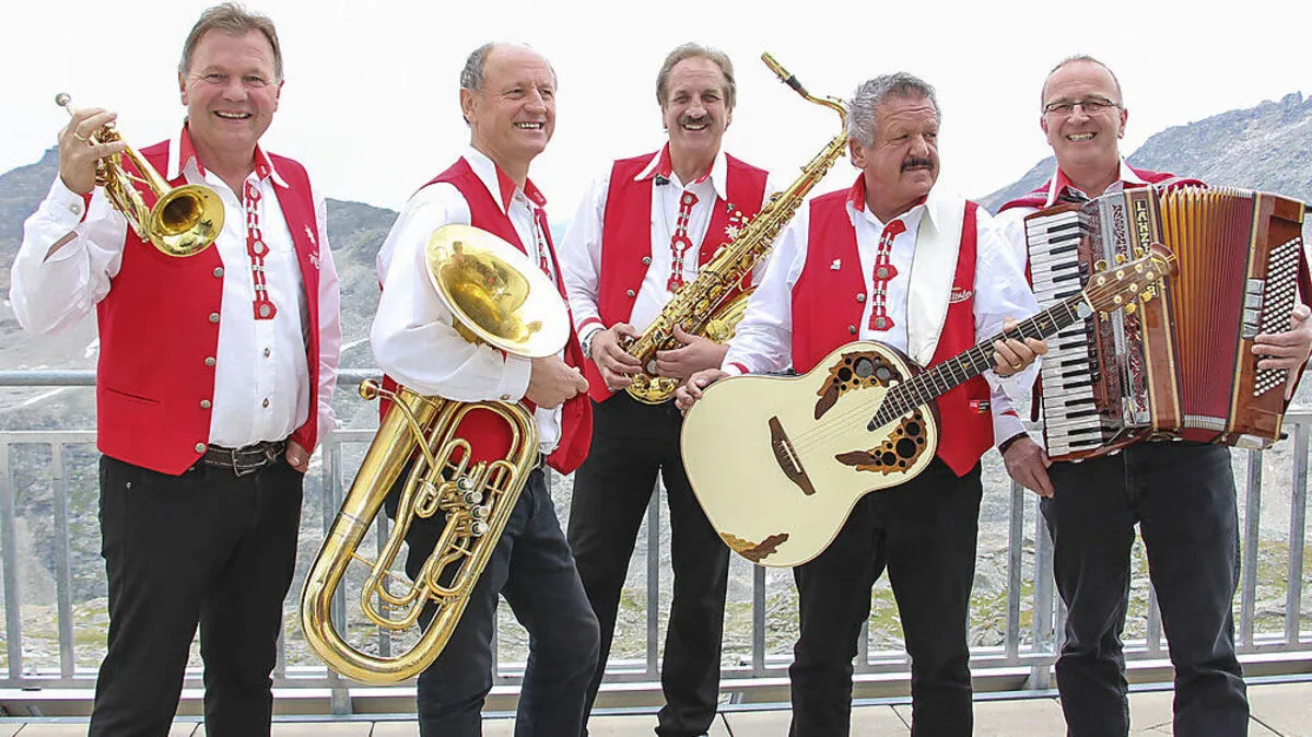 Peter Pichler, Huby Mayer, Lucky Ladstätter, Josef Ladinig und Wolfgang Kaufmann (von links)