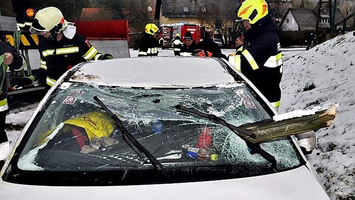 Die Frau konnte selbst aus dem Auto aussteigen