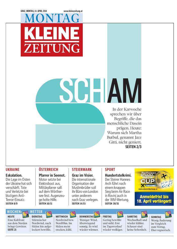 Kleine Zeitung vom 14. April 2014