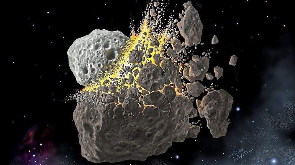 Künstlerische Darstellung der Asteroiden-Kollision