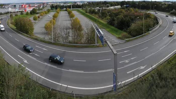 Der A9-Verteilerkreis Webling in Graz in einem Archivfoto: Hier ist es zu einem Unfall gekommen