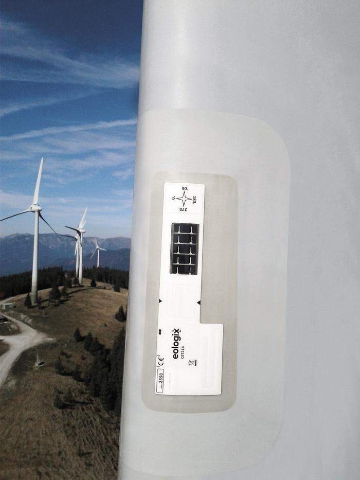 Windradblatt mit Sensor von Eologix
