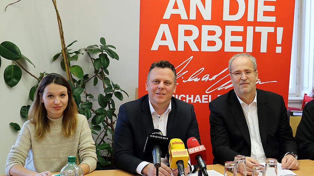 Anna Robosch ist weiter Teil des Teams von SPÖ-Chef Michael Ehmann (Mitte), auf Gerald Haßler verzichtet er (Archivbild aus 2017)