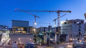 Baukräne stehen in Graz weiterhin