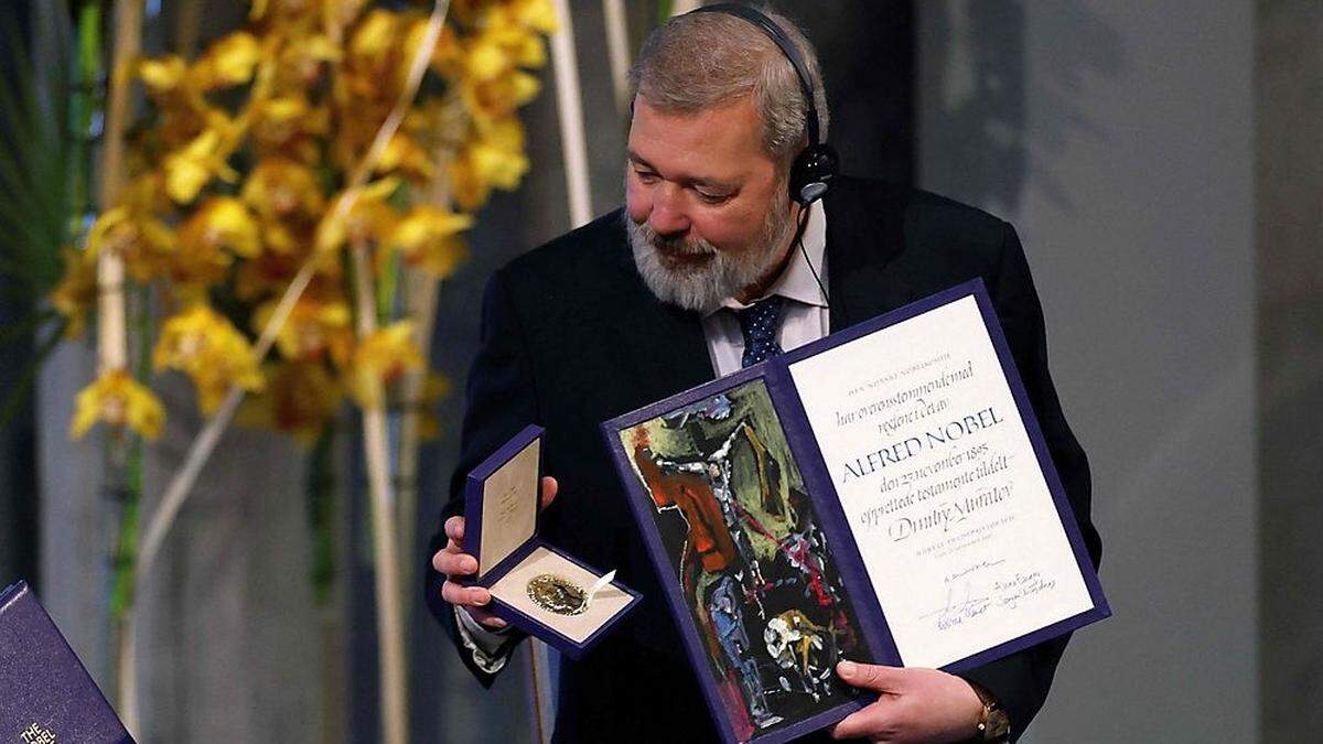 Dmitri Muratow bei der Verleihung des Nobelpreises 