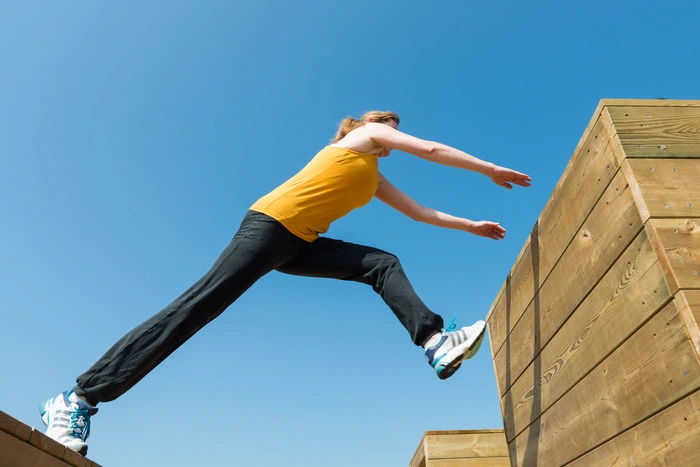 ... ein eigener Parkour- und Freerunner-Bereich - hier kann nach Herzenslust trainiert werden!