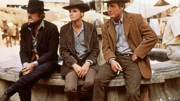 Robert Redford, Katharine Ross und Paul Newman in „Zwei Banditen“ (1968)