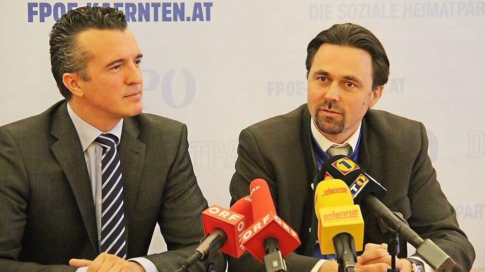 Die FPÖ-Parteikollegen Gernot Darmann (links) und Dietmar Rauter 
