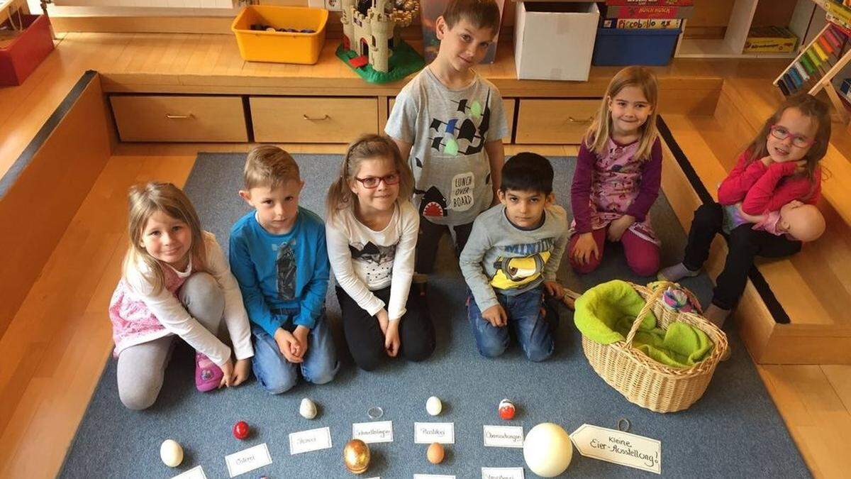 Die Kinder lernten im Rahmen des Projektes auch, welche Eier es gibt 