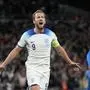 FILE - England's Harry Kane celebrates after scoring his side's third goal during the Euro 2024 group C qualifying soccer match between England and Italy at Wembley stadium in London, Tuesday, Oct. 17, 2023.  The unpredictability of the European Championship, which kicks off in Munich on Friday, is what makes it such compelling viewing. Even in its expanded format of 24 teams, there is always the potential for a surprise. (AP Photo/Kirsty Wigglesworth, File)