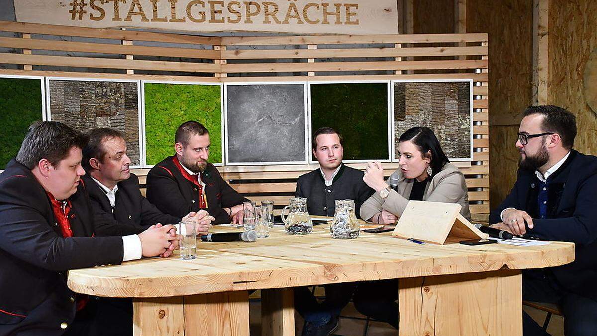 Christian Wuzella, Johann Mößler, Herwig Drießler, Martin Kubli, Elisabeth Köstinger und Moderator Florian Koller