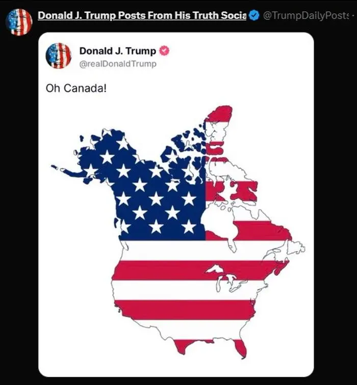Imperiale Träume als Social-Media-Post: Trump will Kanada als 51. US-Bundesstaat eingemeinden