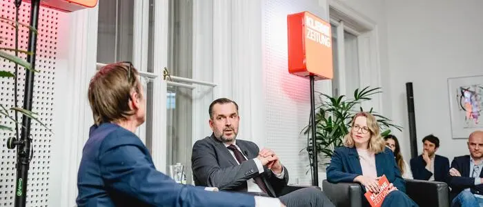 Pig im Gespräch in der Wiener Redaktion der Kleinen Zeitung