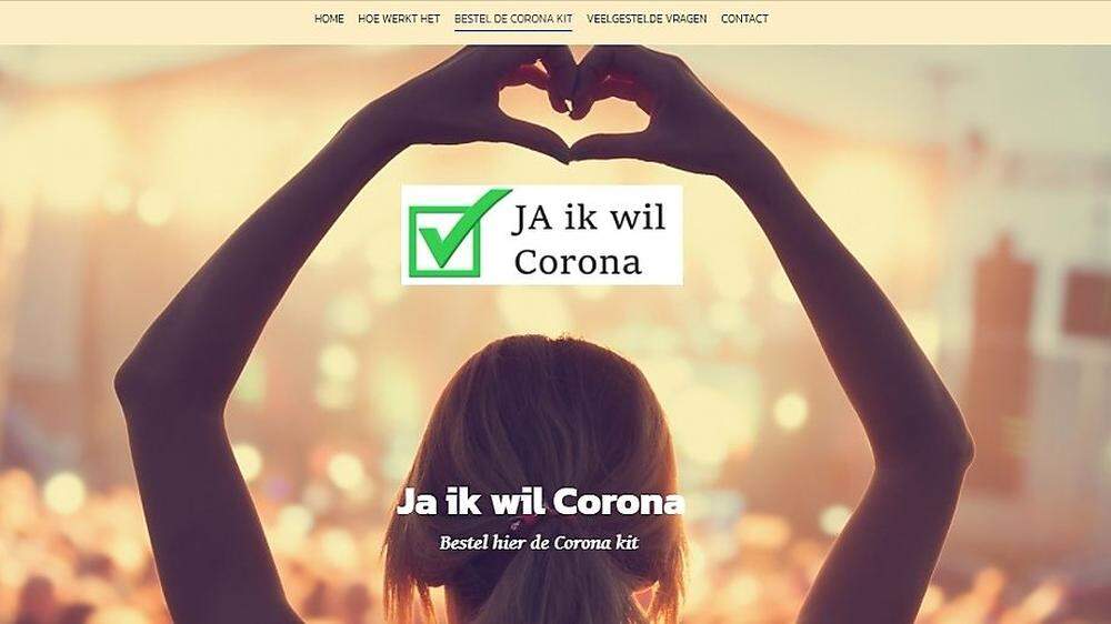 Screenshot des mittlerweile offline genommenen Corona-Onlineshops