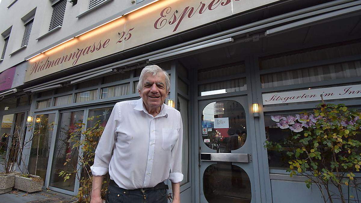 Fritz Mayer war noch immer Stammgast in seinem früheren Café in der Widmanngasse