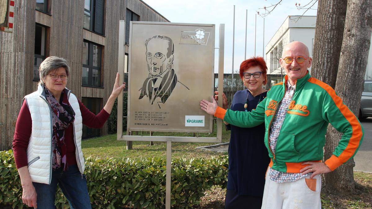 Peter und Gabi Troißinger und Theresia Kraxner beim Glückswegstart