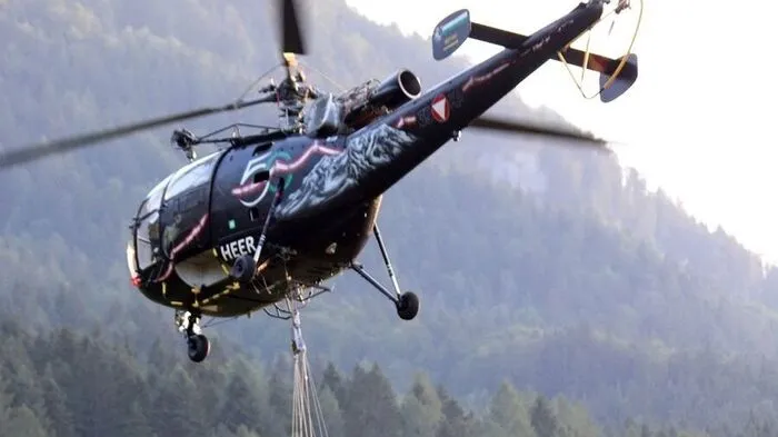 Auch der Bundesheerhubschrauber war im Einsatz