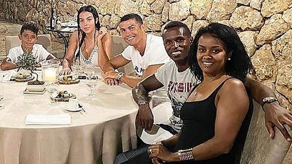 Ronaldo mit Freund Semedo und dessen Frau Soraia
