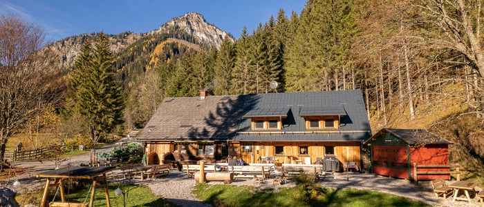 Die Jassingalm befindet sich in der Nähe vom Grünen See
