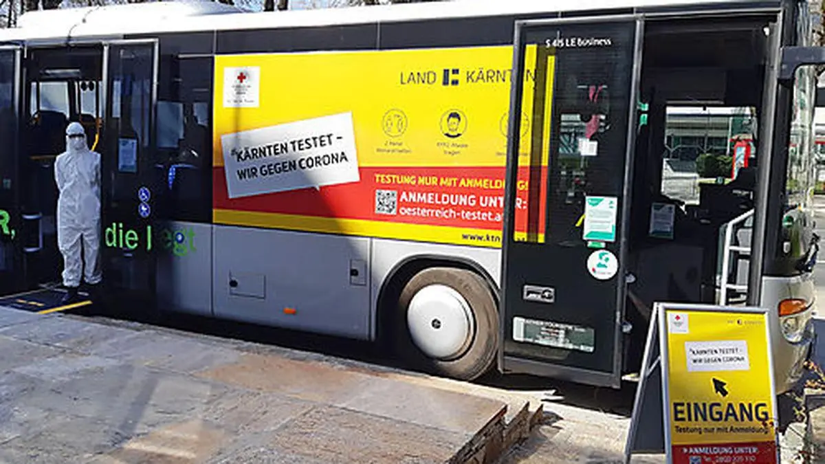 Die Corona-Testbusse sind in der Region unterwegs