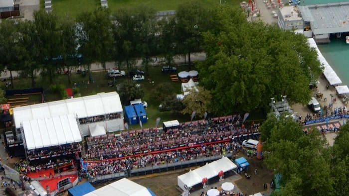 Tolle Bilder liefert der Infocopter vom Ironman Austria 2016.