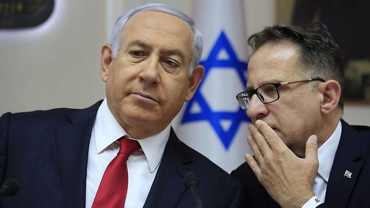 Netanyahu und Transportminister Katz 