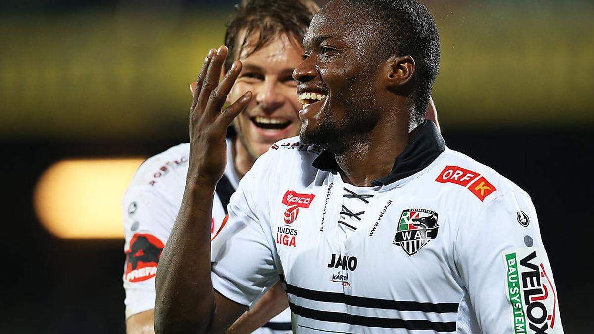 Issiaka Ouedraogo freut sich über seine zwei Treffer für den WAC