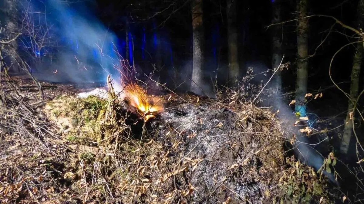 In einem Waldstück in Pirching brach ein kleinflächiger Brand aus