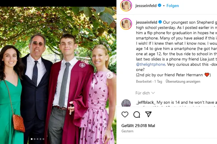 Auch Jerry und Jessica Seinfeld sind mächtig stolz auf den Nachwuchs. Sohn Shepherd feiert seinen High-School-Abschluss.