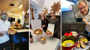 Roland Ronacher, Anna und Karin Oberlerchner und Emmanuel Stadler haben sich auf Takeaway eingestellt (von links nach rechts)