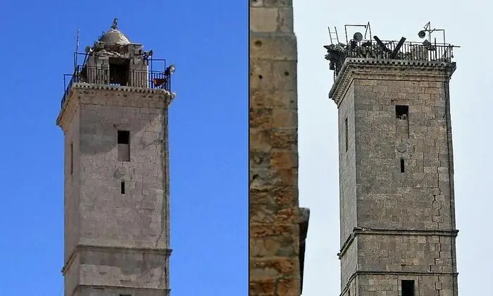 Links ein Bild aus dem Jahr 2016 und rechts nach dem Erdbeben