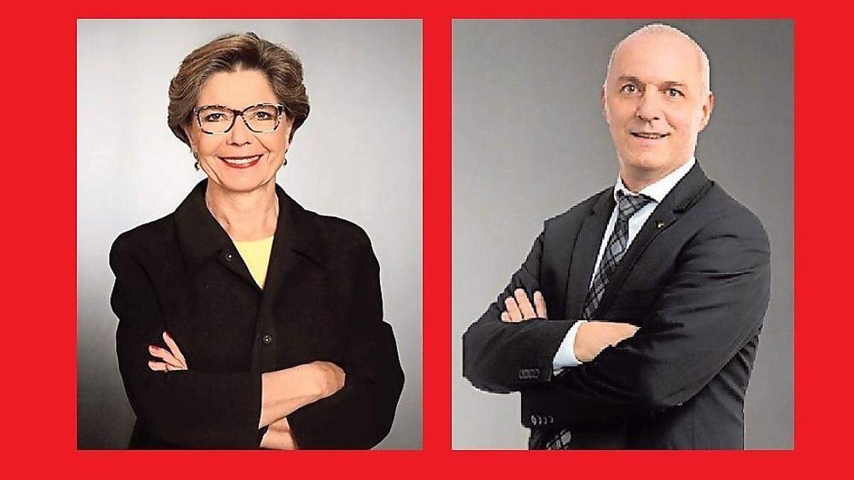 Regina Ovesny-Straka und Christian Ulrich von der Volksbank
