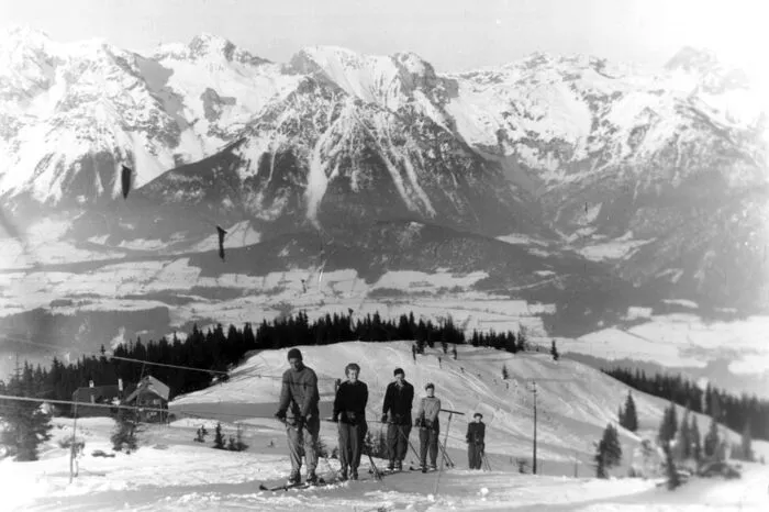 Einer der ersten Lifte in Schladming, der Weichslerlift (Schnürllift) auf der Planai
