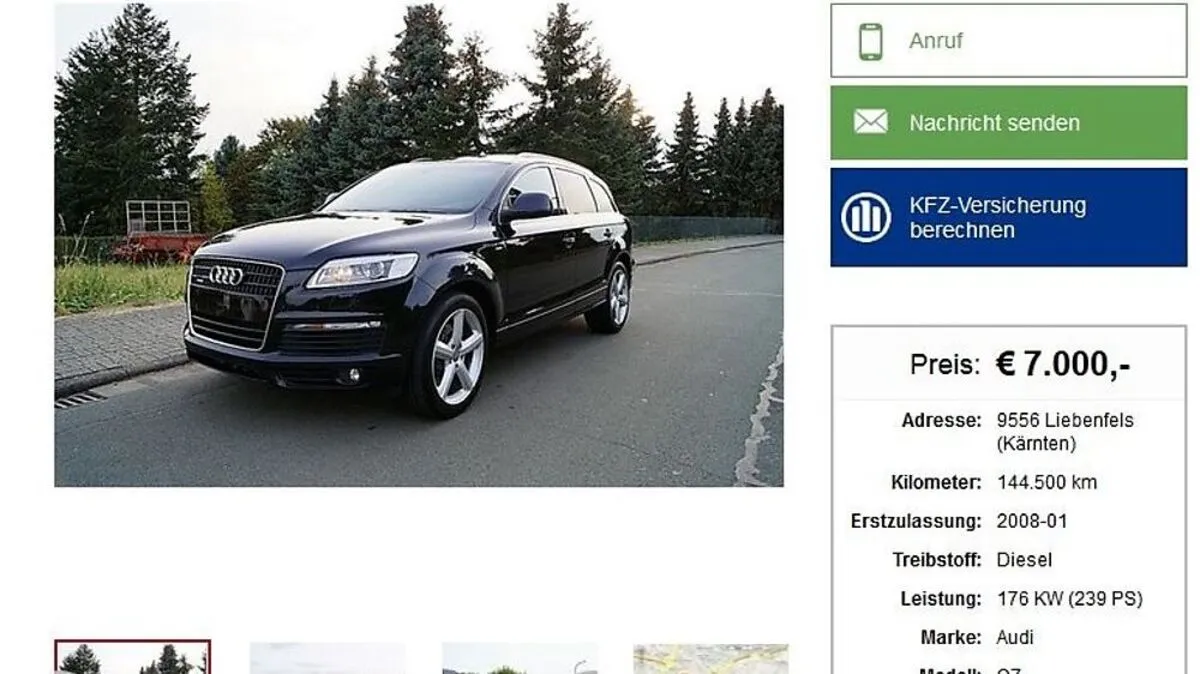 So wurde das Auto auf diversen Plattformen beworben