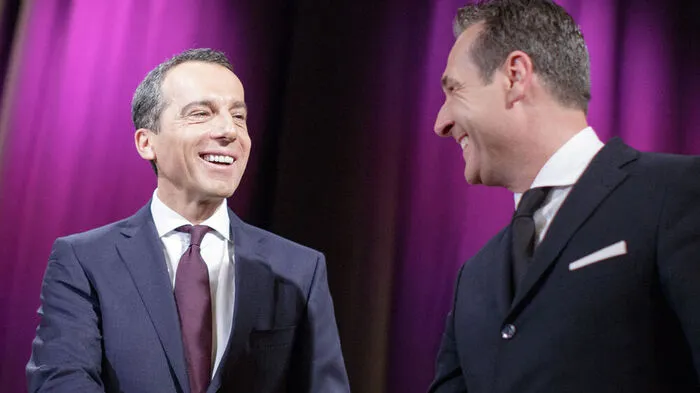 Match um den ersten Platz: Kern und Strache
