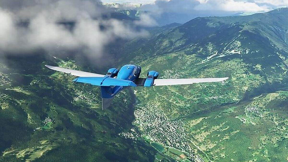 Mit dem &quot;Flight-Simulator&quot; von Microsoft geht es über Österreich, Deutschland und die Schweiz