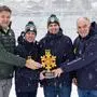 SAALBACH,AUSTRIA,07.JAN.25 - ALPINE SKIING - FIS Alpine World Ski Championships Saalbach 2025, preview, press conference. Image shows Wolfgang Breitfuss (TVB Saalbach-Hinterglemm), coordinator Florian Phleps (Saalbach 2025), president Christian Scherer (Ski Austria) and president Bartl Gensbichler (SLSV). Keywords: trophy.
Photo: GEPA pictures/ Harald Steiner