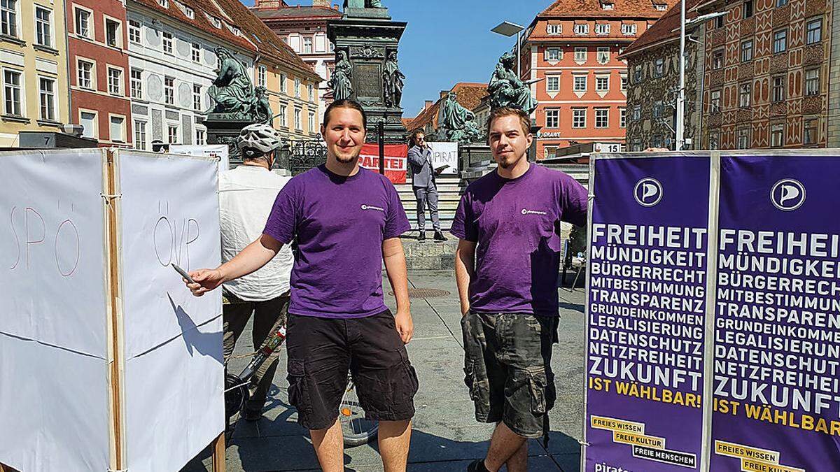 Die Piraten protestieren gegen das Verbot von Dreiecksständern für den Wahlkampf