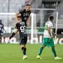 INNSBRUCK,AUSTRIA,28.AUG.22 - SOCCER - ADMIRAL Bundesliga, WSG Tirol vs Wolfsberger AC. Image shows the rejoicing of Ervin Omic and Adis Jasic (WAC). Photo: GEPA pictures/ Daniel Schoenherr