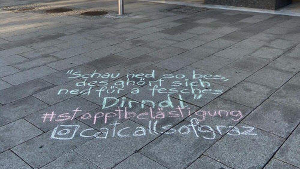 Der Verein &quot;Catcalls of Graz&quot; macht sexuelle Belästigung im öffentlichen Raum sichtbar. 