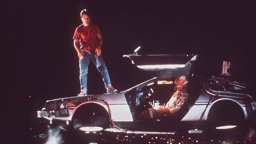 Michael J. Fox als Marty McFly mit Emmett Brown (Christopher Lloyd)