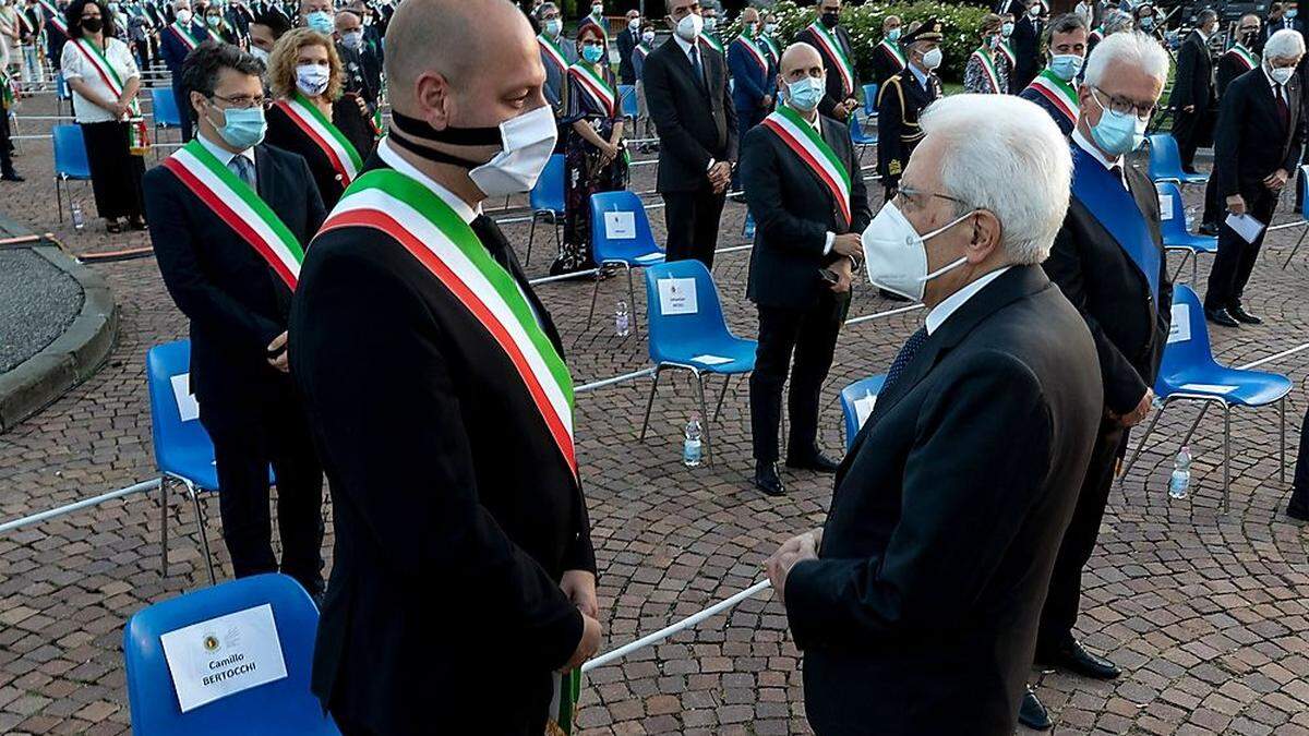 Staatschef Sergio Mattarella am Sonntagabend bei einer Zeremonie in der gleichnamigen Provinzhauptstadt.