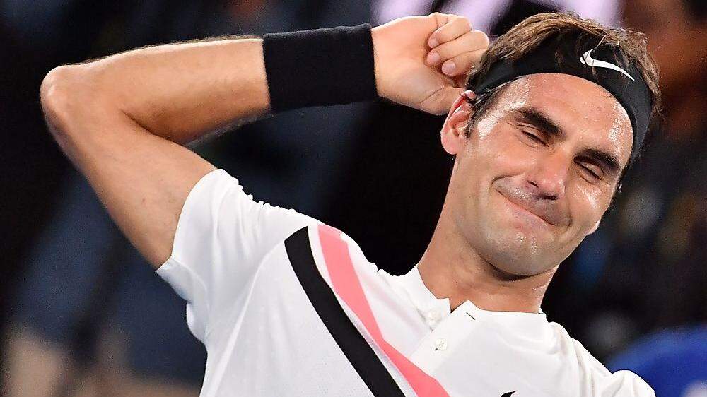 Roger Federer in gewohnter Jubelpose
