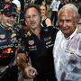 Max Verstappen, Christian Horner und Helmut Marko